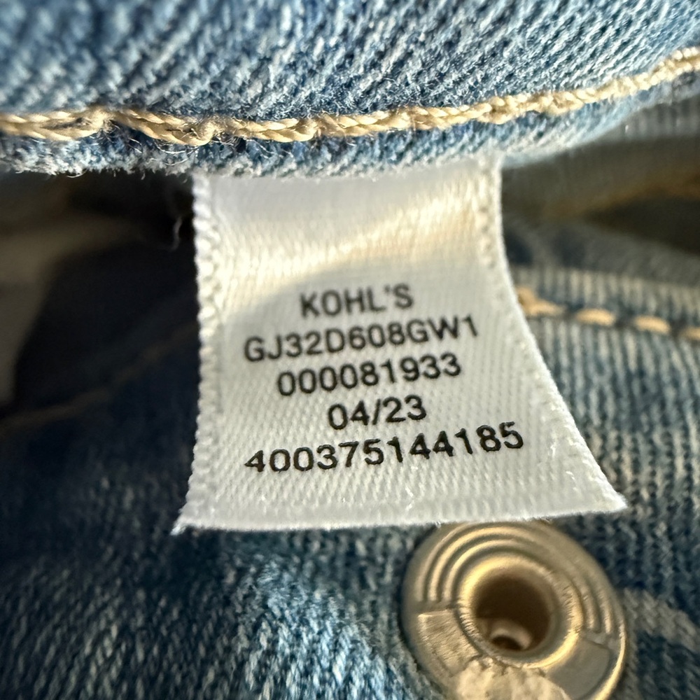 Jumping Beans Girls Size 7 Butterfly Print Flare Jeans Blue Stretch Denim - Picture 5 of 7